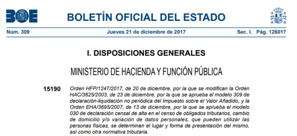 Información sobre los cambios en normativa tributaria