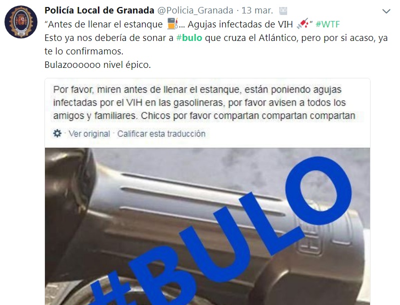 La Polícia ha alertado del nuevo bulo que se ha extendido a las gasolineras